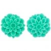 Girly Accessories Dahlia Post Earrings In Mint Green