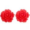 Girly Accessories Rose Post Earrings In Red