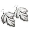 Girly Accessories Leaf Dangle Earrings In Silver