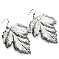 Girly Accessories Leaf Dangle Earrings In Silver
