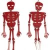 Girly Accessories Skeleton Dangle Earrings - Red