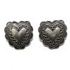 Girly Accessories Silver Metal Doily Heart Post Earrings