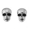 Girly Accessories Silver Metal Skull Post Earrings