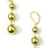 Girly Accessories Metallic Gold Graduated Ball Dangle Earrings