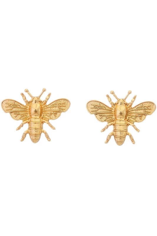 Girly Accessories Gold Bee Post Earrings 3 Girly Accessories Gold Bee Post Earrings