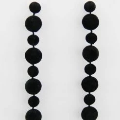 Freely Bloom Black Flocked Ball Drop Earrings ACCESSORIES