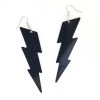 Naked City Clothing ACCESSORIES Metal Lightning Bolt Dangle Earrings - Black