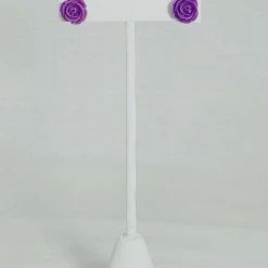 Naked City Clothing Rose Post Earrings In Purple