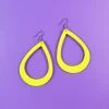 Flashback & Freedom Plastic Teardrop Dangle Hoop Earrings In Yellow ACCESSORIES