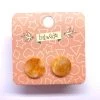 Erstwilder ACCESSORIES Essentials Circle Post Earrings - Orange Marble