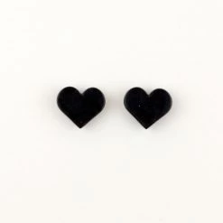 Erstwilder "With Love" Essentials Heart Post Earrings - Black Ripple