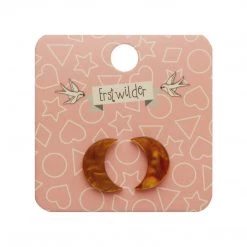 Erstwilder Nouveau Essentials Crescent Moon Post Earrings - Gold Ripple