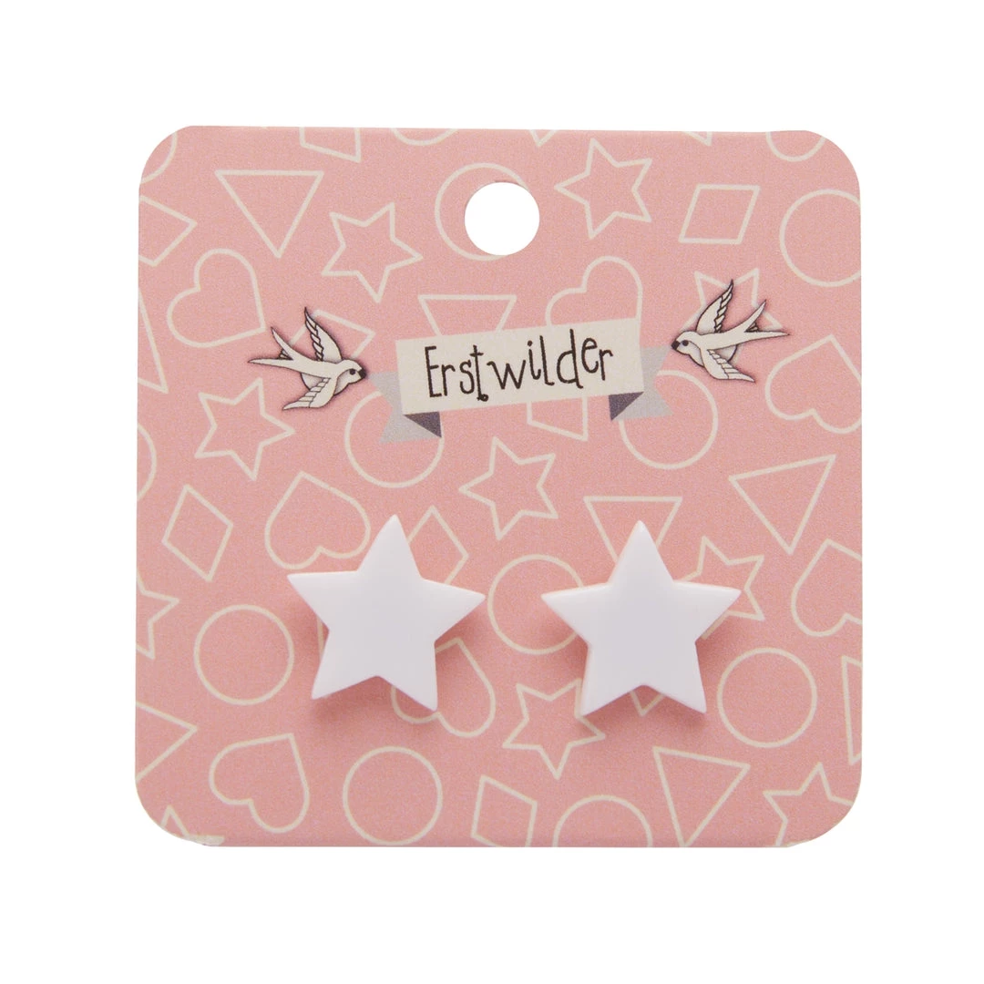 Erstwilder Essentials Star Post Earrings - White 4 Erstwilder Essentials Star Post Earrings - White