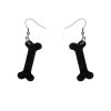 Erstwilder Halloween Essentials Bones Dangle Earrings - Black Glitter ACCESSORIES