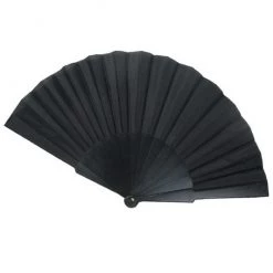 Red Apple Accessories Folding Fan In Black