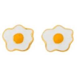 Girly Accessories Fried Egg Post Earrings