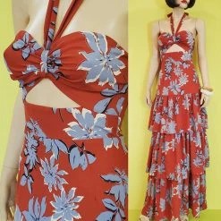 The Sang Floral Halter-Tie Maxi Dress APPAREL