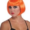 Forum Novelties Neon Orange Bob Wig With Bangs ACCESSORIES