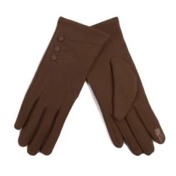 Selini Retro Fleece-Lined Knit Gloves In Brown ACCESSORIES