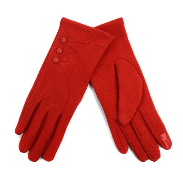 Selini ACCESSORIES Retro Fleece-Lined Knit Gloves In Red 3 Selini ACCESSORIES Retro Fleece-Lined Knit Gloves In Red