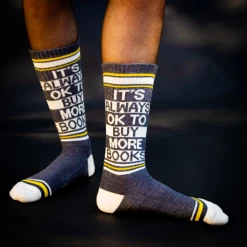 Gumball Poodle "It's Always OK To Buy More Books" Unisex Crew Socks