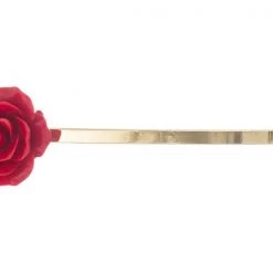 Girly Accessories Rose Hair Pin In Red