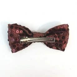 Naked City Clothing Sequin Bow Hair Clip In Brown
