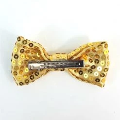 Naked City Clothing Sequin Bow Hair Clip In Gold