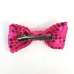 Naked City Clothing Sequin Bow Hair Clip In Hot Pink