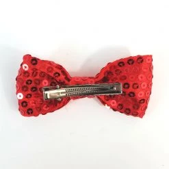 Naked City Clothing Sequin Bow Hair Clip In Red ACCESSORIES