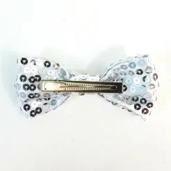 Naked City Clothing Sequin Bow Hair Clip In Silver