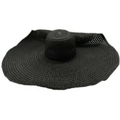 Too Too Hat 9.5" Wide Wired Brim Sun Hat In Black ACCESSORIES