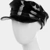 Wona Trading ACCESSORIES Black Patent Biker Cap