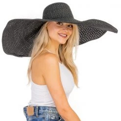 Too Too Hat 9.5" Wide Wired Brim Sun Hat In Black ACCESSORIES