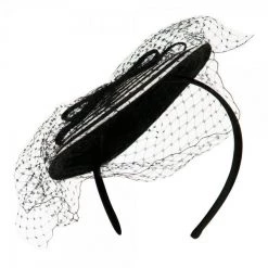 Jeanne Simmons ACCESSORIES Black & White Spiral Fascinator Headband