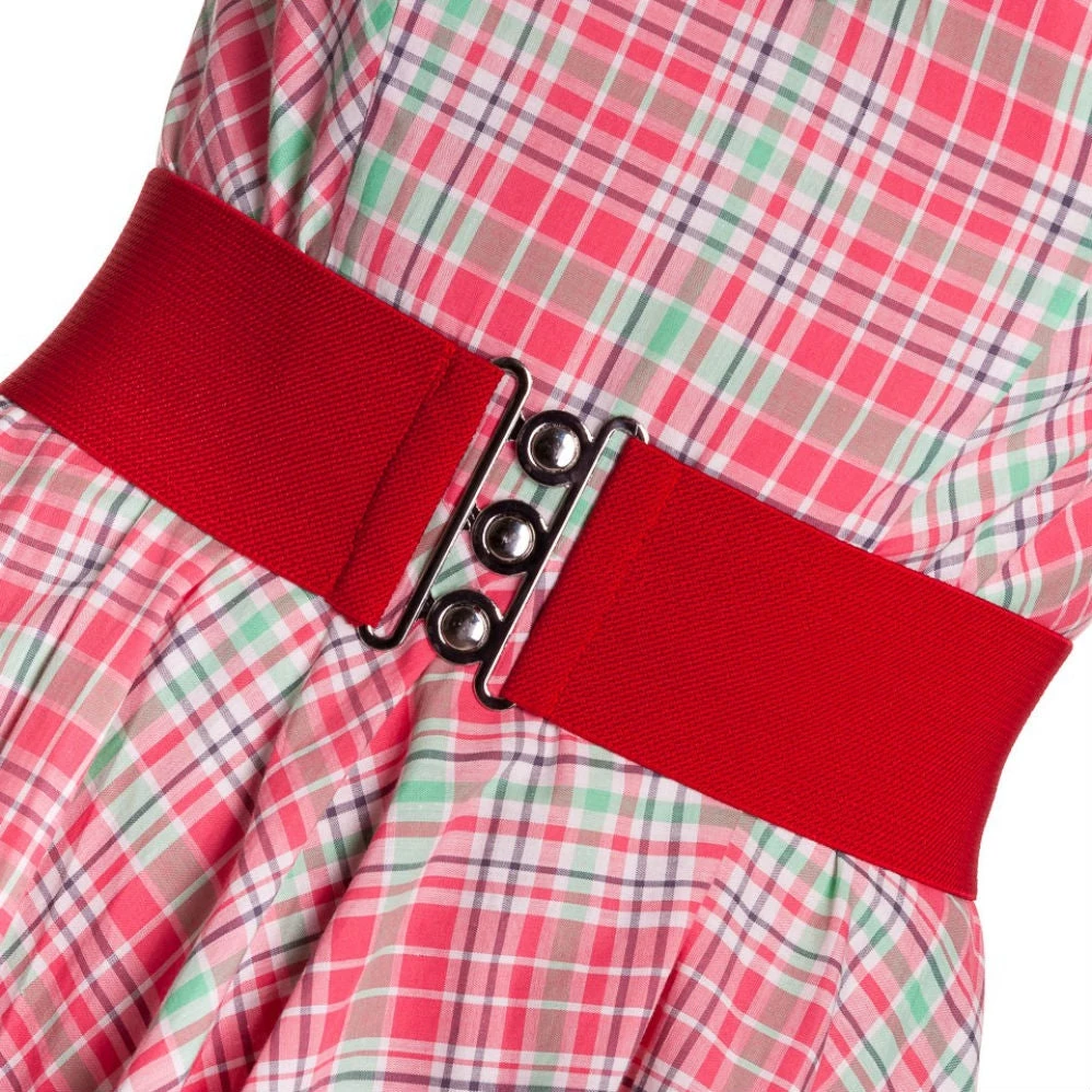 Hell Bunny New Retro Elastic Waist Belt - Red ACCESSORIES 3 Hell Bunny New Retro Elastic Waist Belt - Red ACCESSORIES