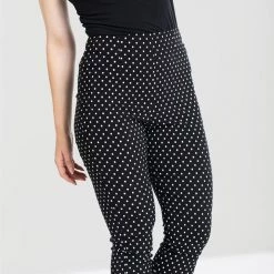 Hell Bunny Kay High Waist Capris In Black & White Dot