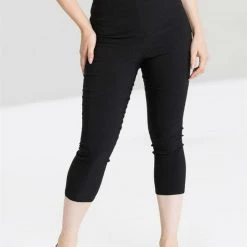 Hell Bunny Tina High Waist Capris In Black