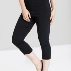 Hell Bunny Tina High Waist Capris In Black