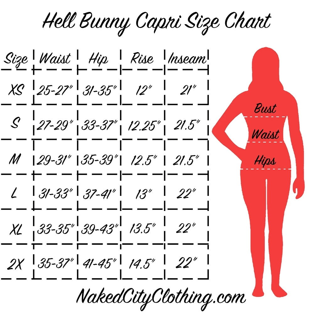 Hell Bunny Tina High Waist Capris In Black 6 Hell Bunny Tina High Waist Capris In Black