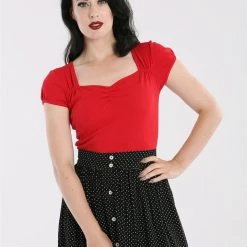 Hell Bunny Mia Top In Red APPAREL