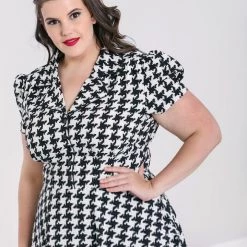 Hell Bunny Blake Houndstooth Print Shirtwaist Dress APPAREL