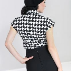 Hell Bunny Blake Houndstooth Print Blouse APPAREL 13 Hell Bunny Blake Houndstooth Print Blouse APPAREL