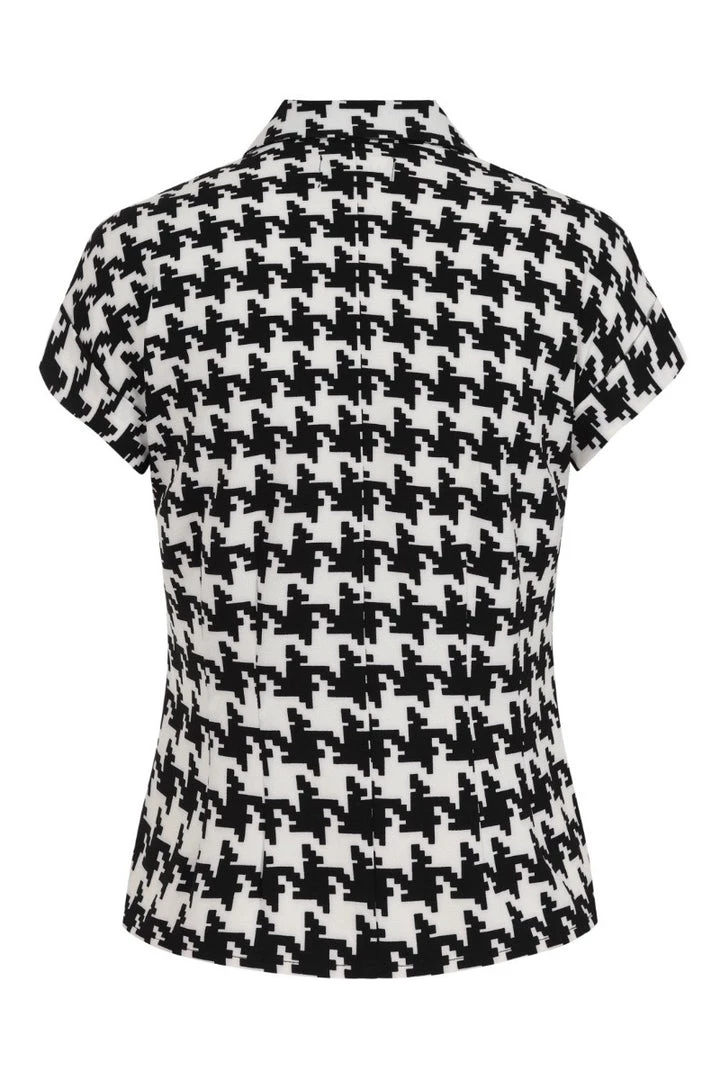 Hell Bunny Blake Houndstooth Print Blouse APPAREL 8 Hell Bunny Blake Houndstooth Print Blouse APPAREL