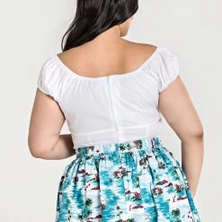 Melissa Peasant Top In White By Hell Bunny