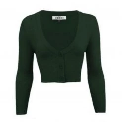 MAK Cropped Cardigan Hunter Green