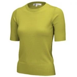 MAK APPAREL Retro Crew Neck Short Sleeve Sweater Moss Green