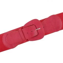 Apple Accessories Faux Leather Stretch Belt Red - Angled Buckle