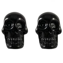 Kreepsville 666 ACCESSORIES Skull Post Earrings - Black