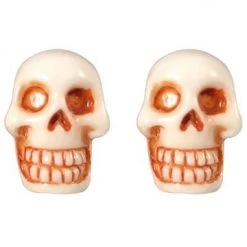 Kreepsville 666 ACCESSORIES Skull Post Earrings - White